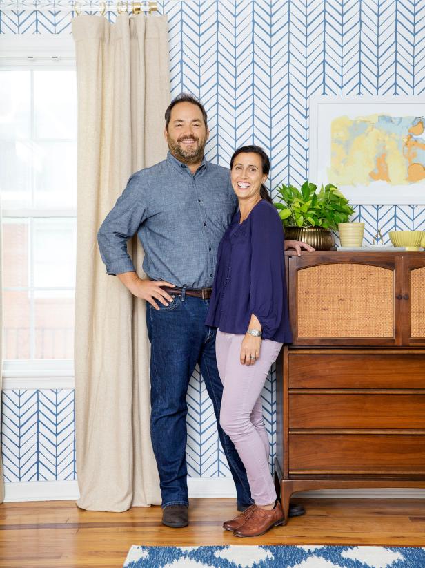 Homeowners Stephen and Jennifer in Bold, Blue Bedroom Homeowners Stephen and Jennifer in Bold, Blue Bedroom