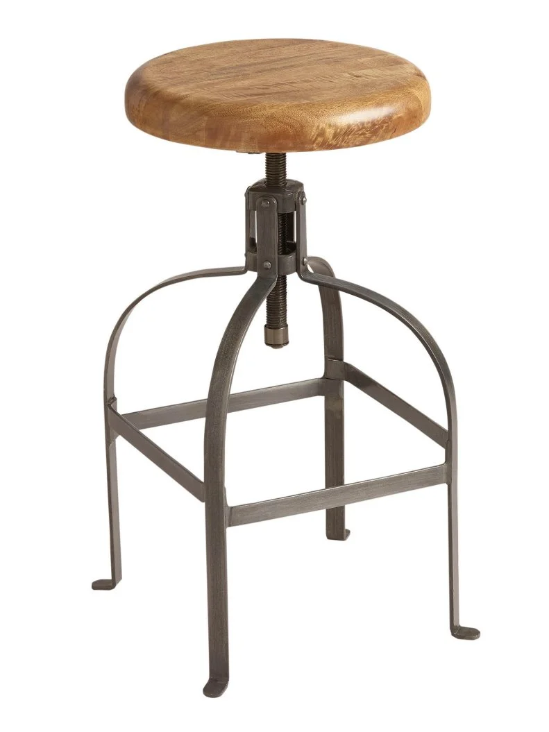 Wood and Metal Stool