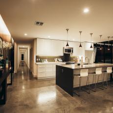 Photos | HGTV - Modern Kitchen With Polished Concrete Floors & White Cabinets
