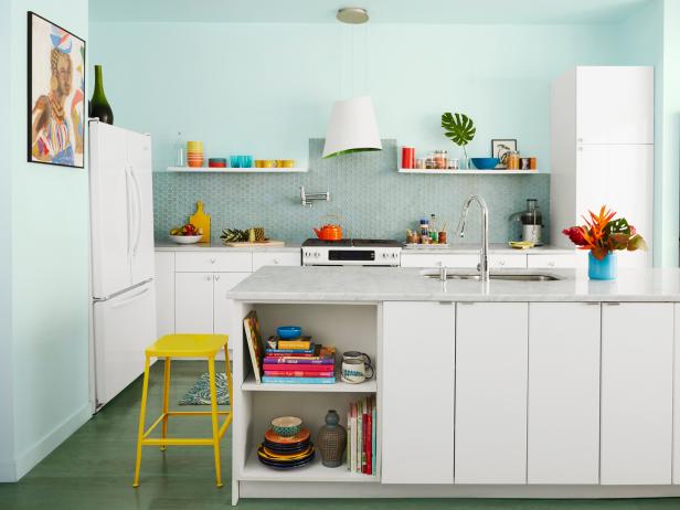 Multicolored Kitchen With White Cabinets Multicolored Kitchen With White Cabinets