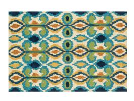 Blue and Teal Ikat Rug