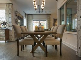 Picnic-Style Dining Table With Herringbone Chairs