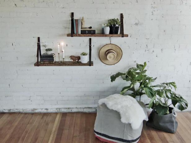 Floating Shelves Made From Old Belts Floating Shelves Made From Old Belts
