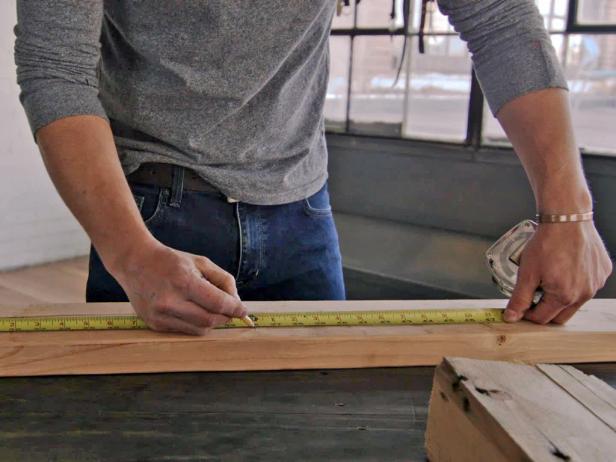 Measure two 36" pieces of wood from a 2X4.
