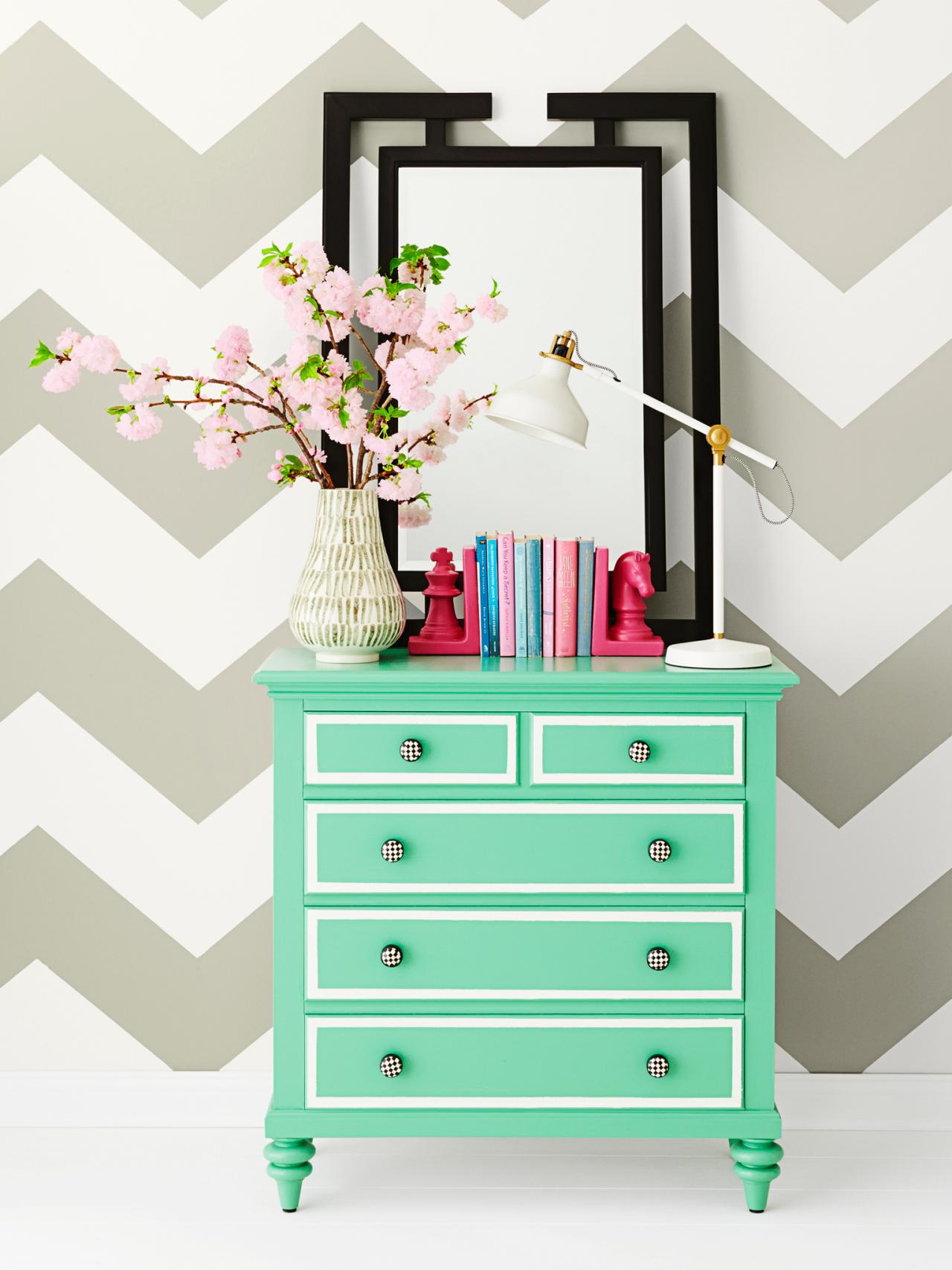 How to Paint Fun Designs on Your Dresser | HGTV