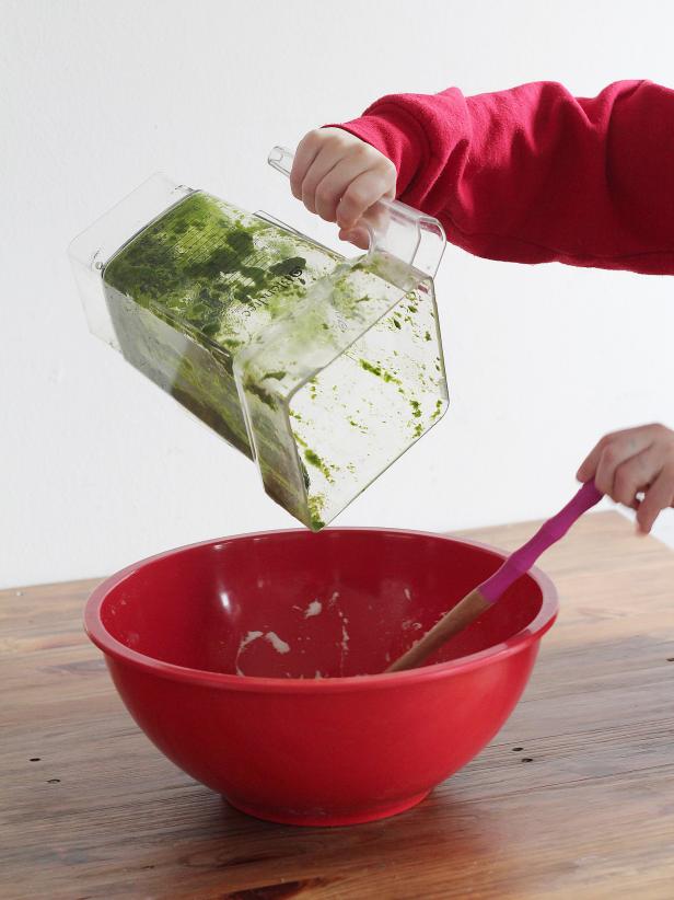 Add blended spinach to Rice Krispies treat ingredients to make them naturally green.