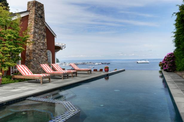 Infinity Edge Pool Blends Into Puget Sound Infinity Edge Pool Blends Into Puget Sound