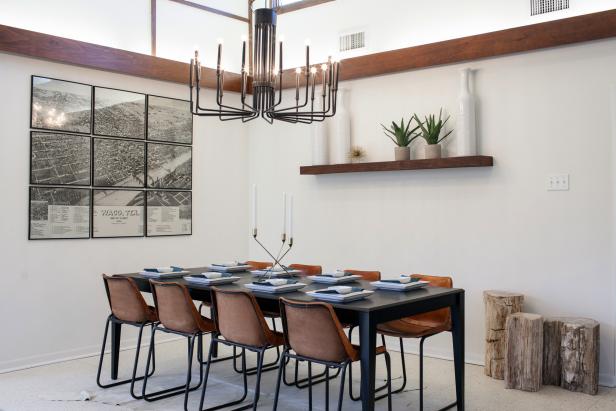 Dining Room With Modern Chandelier Dining Room With Modern Chandelier