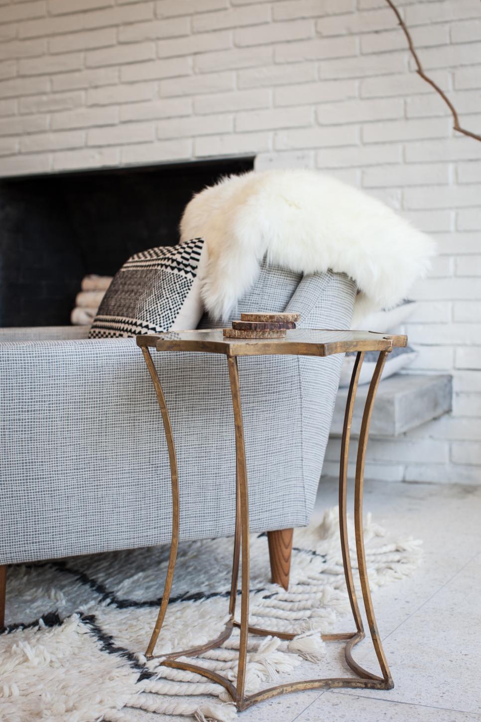 Side Table in Living Room Side Table and Comfy Chair in Living Room