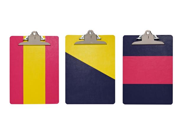 DIY Faux-Leather Color-Block Clipboards DIY Faux-Leather Color-Block Clipboards