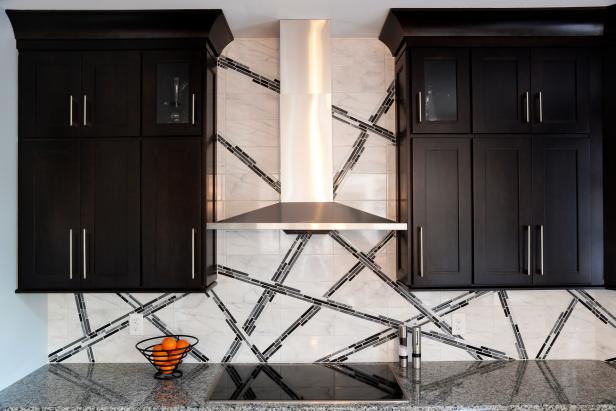 Custom Black & White Kitchen Backsplash Custom Black & White Kitchen Backsplash