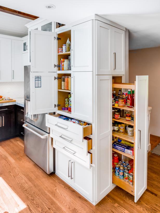Contemporary Kitchen Storage and Pullout Pantry Contemporary Kitchen Storage and Pullout Pantry