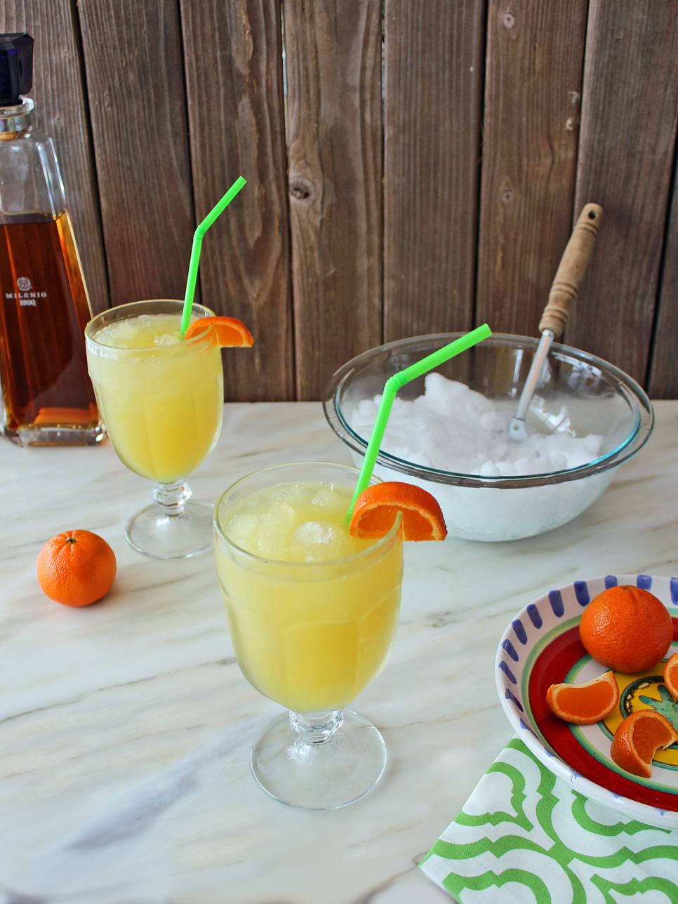 Snow Day Margaritas 2 Homemade Margaritas With Freshly Cut Oranges