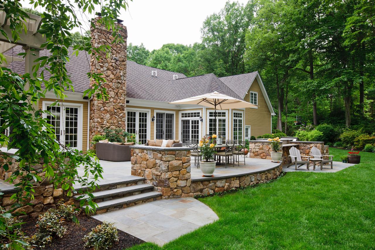 Stone Patio With Outdoor Dining Area | HGTV