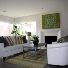 Flip or Flop: Modern White Living Room with Bold Accents 