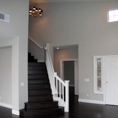 Flip or Flop: Dark Wood Stairs with Bright White Railing 