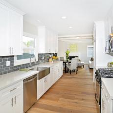Flip or Flop: Unique Use of Space in White Modern Kitchen 