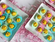 Use your favorite deviled eggs recipe and food dye to create this snack that will add a festive touch to your Easter party.