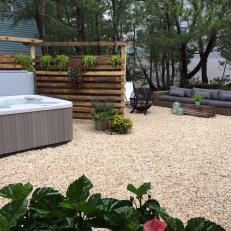 Hot Tub and Sofa on Luxurious Back Patio