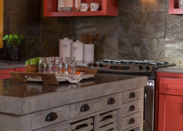 Slate Backsplash Compliments Stone Countertop Slate Backsplash Compliments Stone Countertop