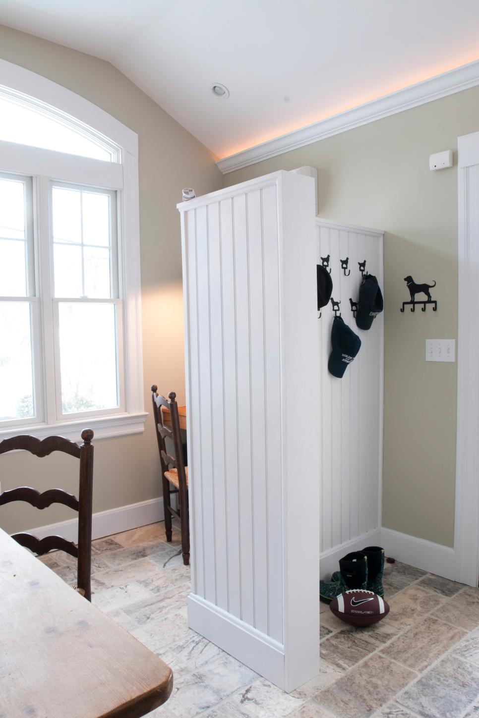 Colonial-Style Mudroom and Workspace Colonial Mudroom and Home Office