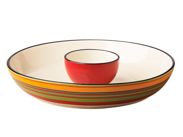 October Hill Habanera 12"-diameter ceramic chip and dip tray, $32, wayfair.com
