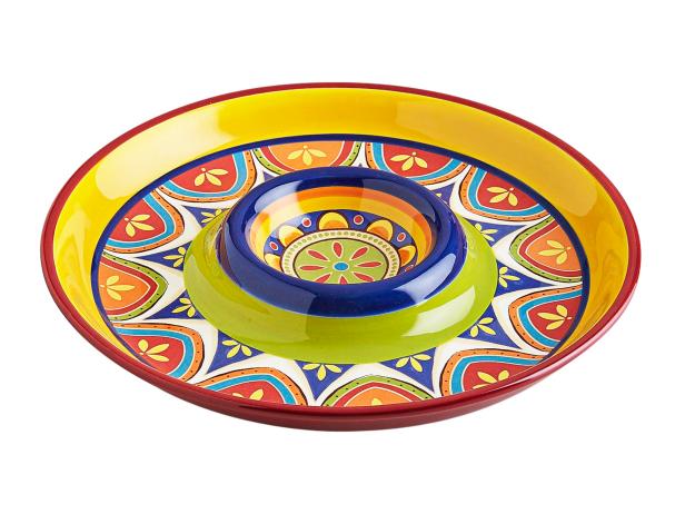 Mexicali 13 1/2"-diameter ironstone chip and dip, $30, pier1.com