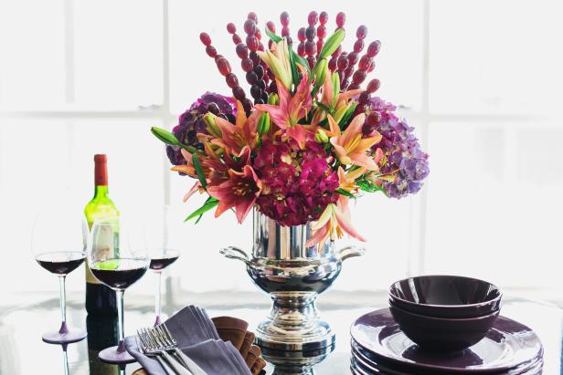 Grape Kebab Floral Centerpiece Grape Kebab Floral Centerpiece