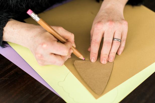Trace the cone template onto brown or tan card stock.