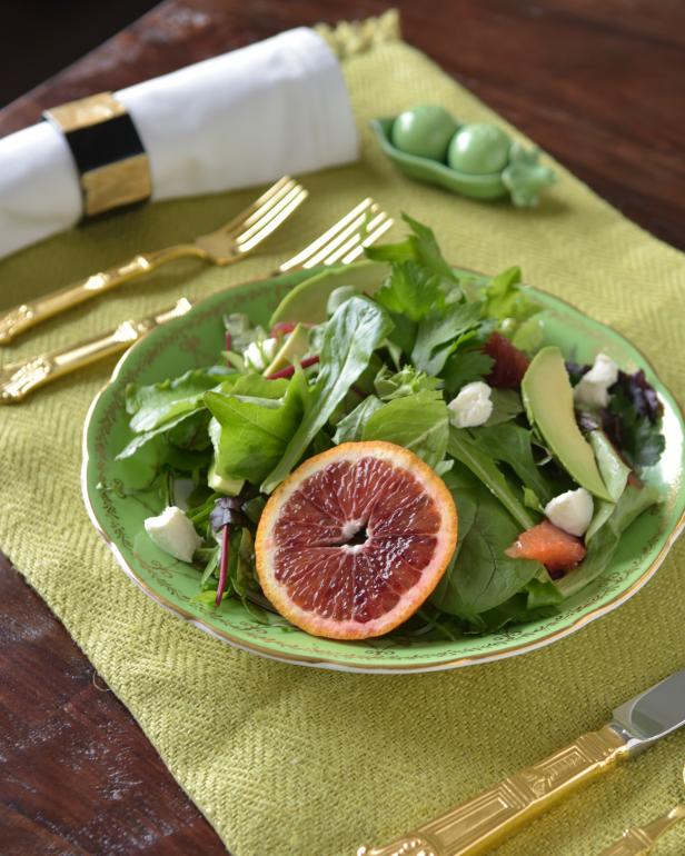 Fresh greens, herbed goat cheese and citrus notes are featured in this flavorful springtime salad.