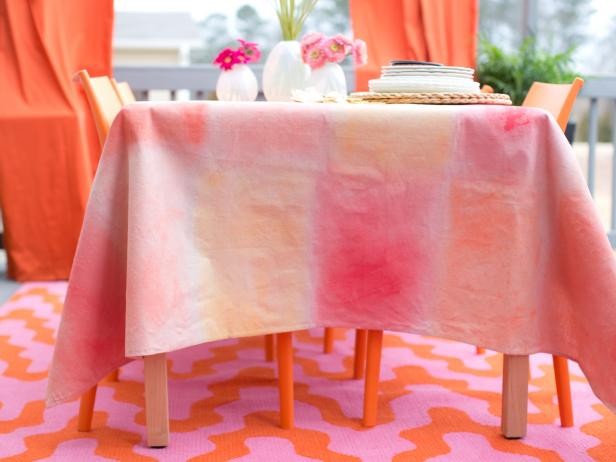 Make a Bright Watercolor Tablecloth for Spring Make a Bright Watercolor Tablecloth for Spring