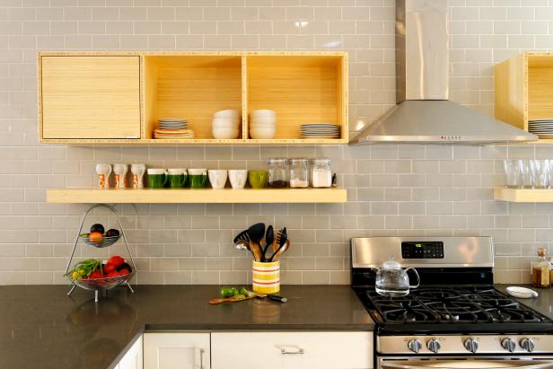 Open Storage in Contemporary Kitchen Open Storage in Contemporary Kitchen