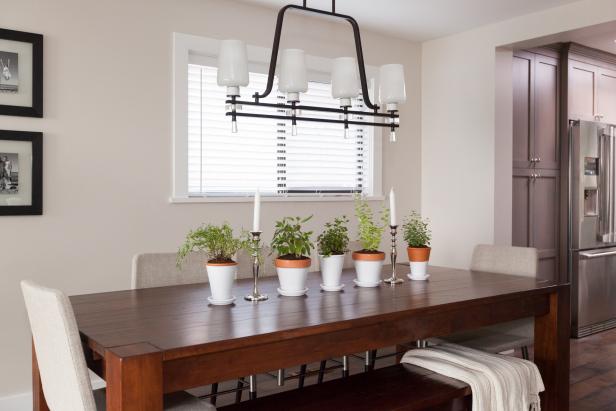 Neutral Dining Room with Dark Modern Accents Neutral Dining Room with Dark Modern Accents
