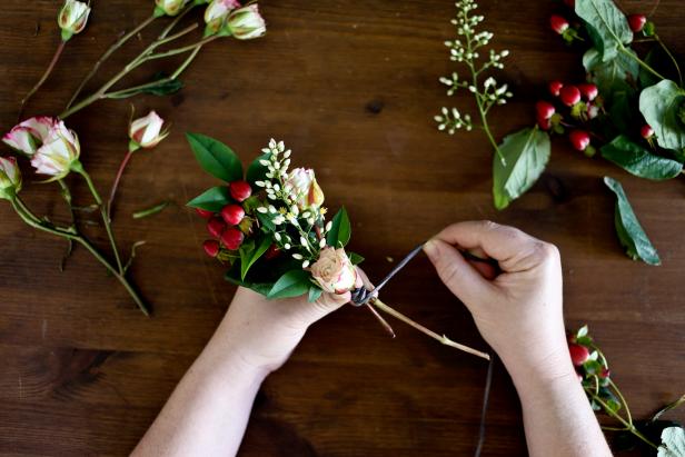 Wrap Flowers in Leather Cord Wrap Flowers in Leather Cord