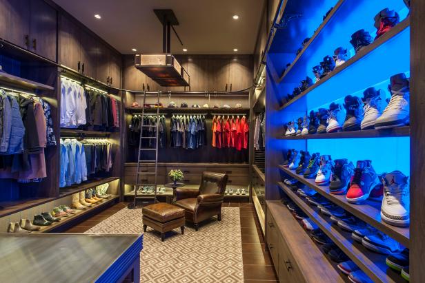 Master Closet for Him With Shoe Display