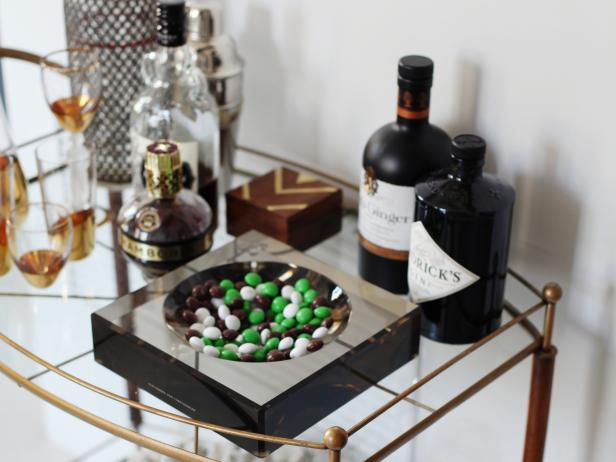 Bar Cart With Cocktail Ingredients and Candy Bar Cart With Cocktail Ingredients and Candy