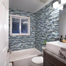 Sea Glass Tile on Bathroom Wall