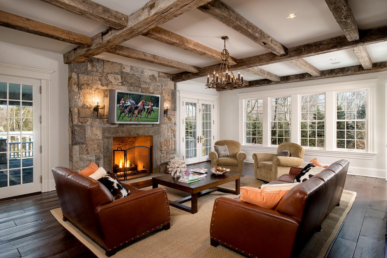 white modern rustic living room