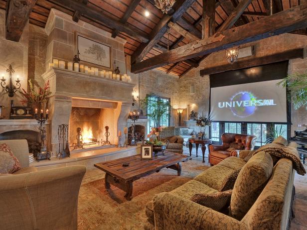 Living Room: Exquisite Mediterranean Estate in Los Gatos, Calif.