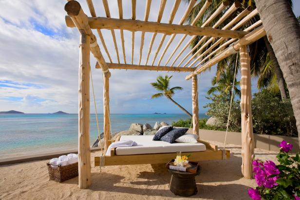 Oceanside Hanging Canopy Bed On Private Beach Oceanside Hanging Canopy Bed On Private Beach