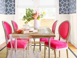 Pink and Blue Dining Room
