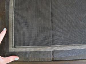 Cut a new piece of screen to size. Cut a new piece of screen to size.