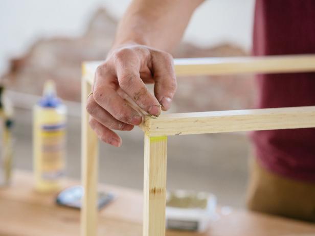 Fill nail holes with wood filler.