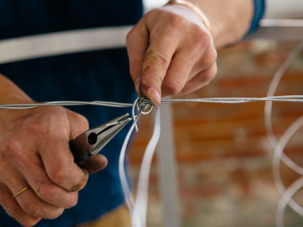 Loop wiring together to make a pendant light.