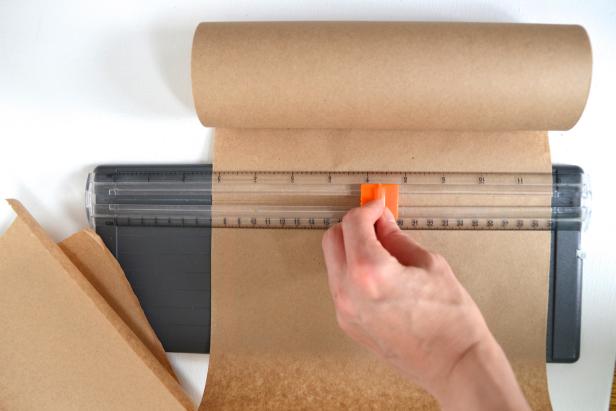 Cut kraft paper to make cheese wraps for Dad this Father's Day.