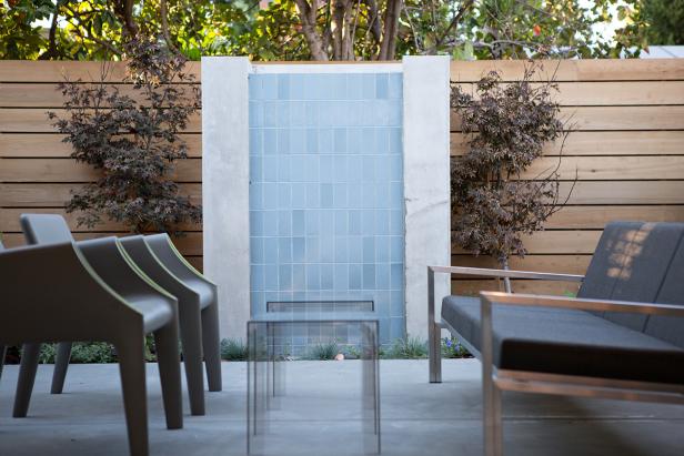 Patio with Blue Tile Fountain Patio with Blue Tile Fountain