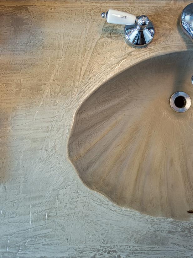 Reinstall hardware on your vanity after remodeling the countertop.
