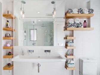Small Bathroom With Floating Shelves 