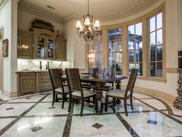 Dining Area: Grand Mediterranean Villa in Dallas