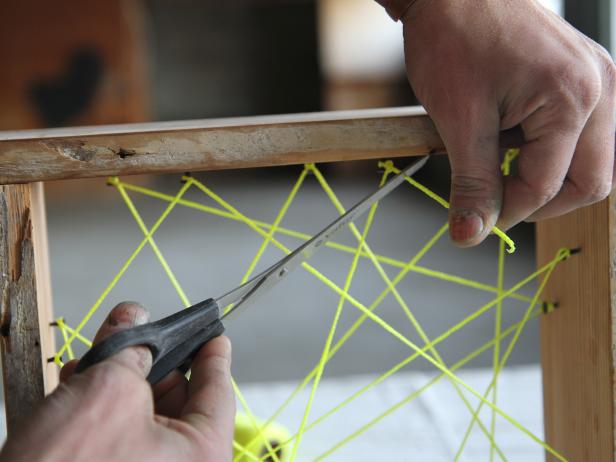 Cut excess string after you tie a knot.